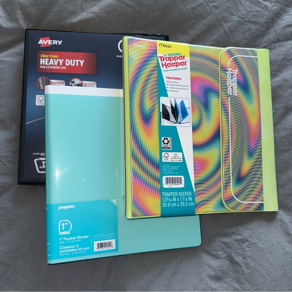 🟣4/$20 Three Binders New 1”